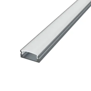 LED Alu Profil Standard 1 S-1709 grau inkl. Abdeckung matt 2000mm